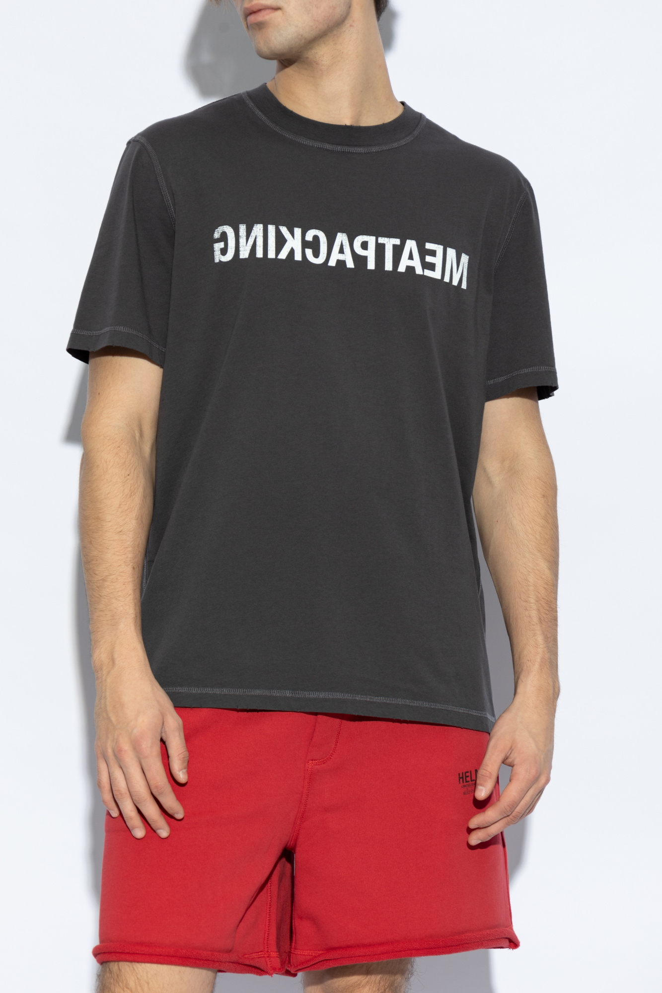 Tシャツ・カットソー HELMUT LANG Men T-shirt Grey O10HM514 V17 Grey T-shirt with print Helmut Lang - Vitkac Italy